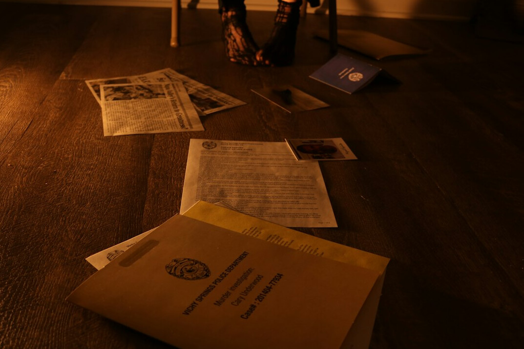 detective investigating crime scene